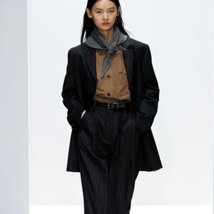 ZARA OVERSIZE PINSTRIPE BLAZER